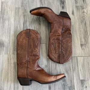 Dan Post Brown Leather Western Cowboy Boots